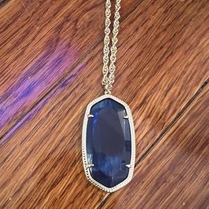 Kendra Scott navy stone gold necklace